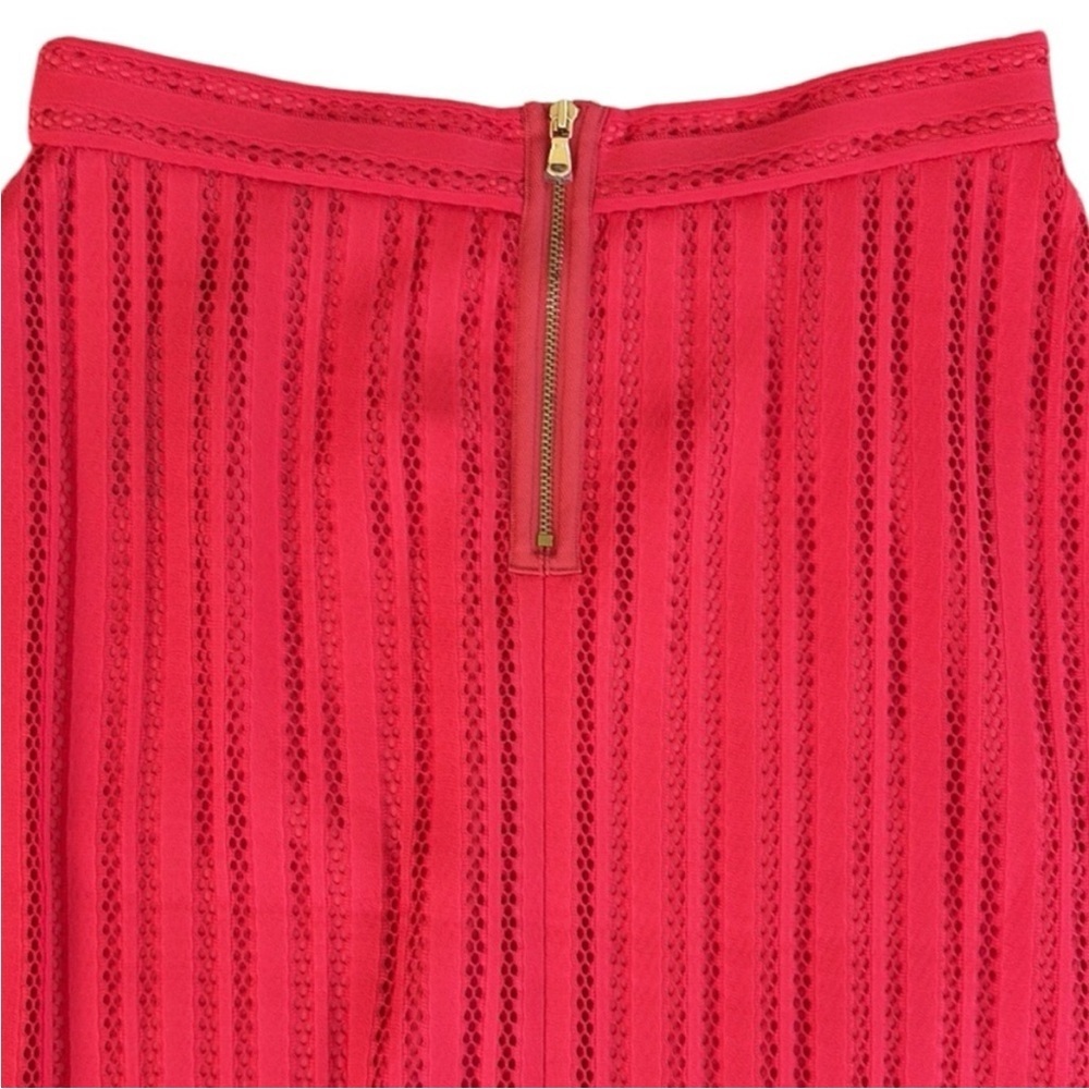 NWT J. Crew Striped Eyelet Skirt Bright Flame Size 2 - Picture 8 of 10